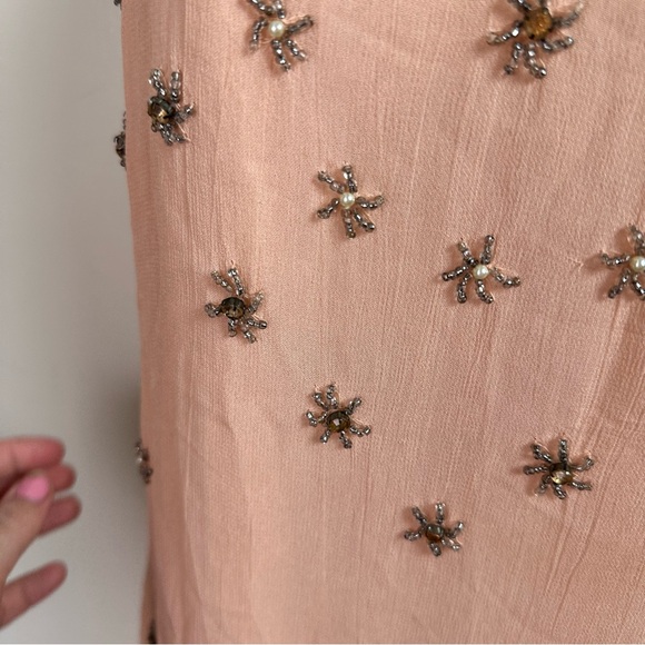 RAGA Orange Stargazing Embellished Beaded Pearl Jeweled Scalloped Hem Dress XS - Picture 6 of 16